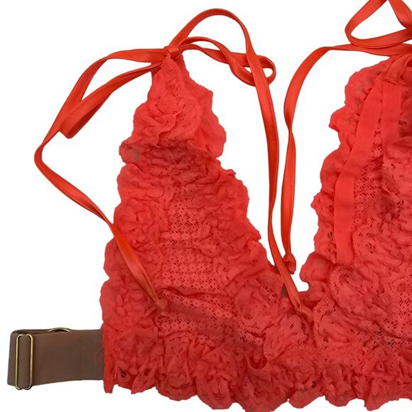 Free People We Are HAH Womans size S Flip HAHround Bra Bralette Fried Salmon NEW - Picture 2 of 8
